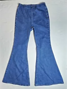 Forever 21 Women's Pull On Jeans Pants Flare Leg Bell Bottom Size Large - Picture 1 of 10