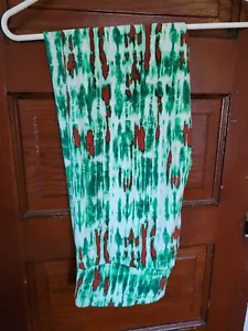 NEW LULAROE Women's TC Tall Curvy Green Red White Tie Dye Christmas Leggings - Picture 1 of 3