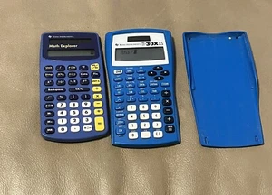 Lot 2 Texas Instruments Ti-30x IIS & Math Explorer Solar Scientific Calculators - Picture 1 of 9