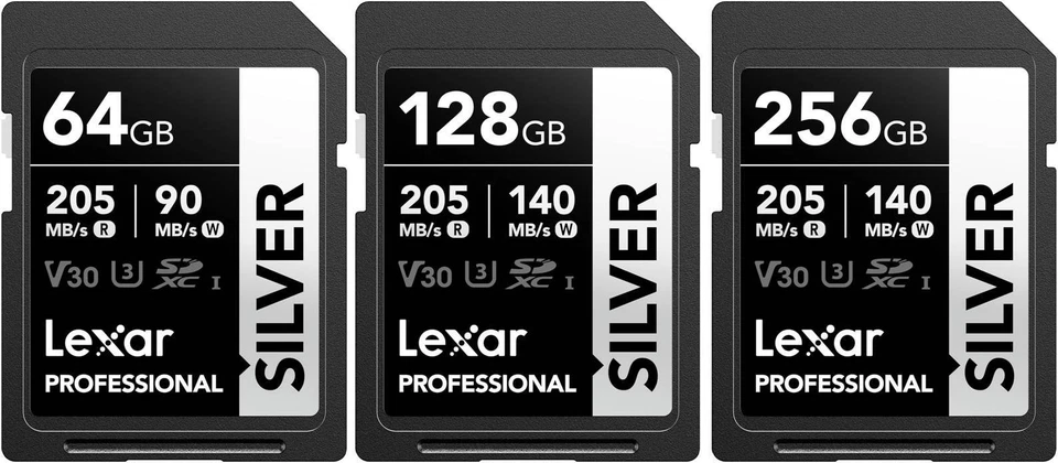 Lexar SD Professional SILVER UHS-I Memory Card 64GB 128GB 256GB - Image 1 of 1