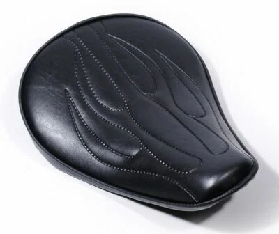 Sella Singola Moto Universale Custom Bobber Chopper Harley Old Fiamme Slim Bassa - Immagine 1 di 4