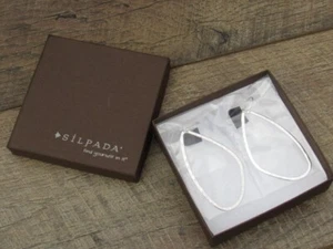 NEW IN BOX W2454 SILPADA STERLING SILVER HAMMERED HOOP EARRINGS W 2454 3" NIB - Picture 1 of 14