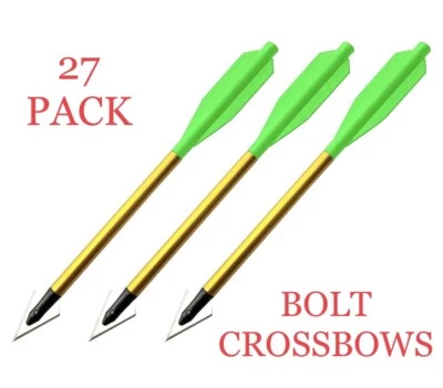 BOLT Crossbows Broadhead Hunting Bolts, 6.5", Gold 9 Packs 3 Each 27 Total - Image 1 of 4