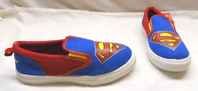 SUPERMAN, ZAPATOS SIN CORDONES DE LONA PARA NIÑOS JÓVENES, TALLA 3, NUEVOS ENVÍO RÁPIDO GRATUITO Foto 1 de 4