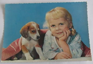 Cartolina d'epoca -  Bambina -  postcard - tarjeta - cane - Picture 1 of 1