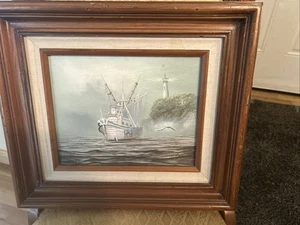 oil paintings original vintage framed. Nautical Scene - Picture 1 of 5