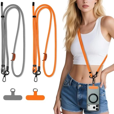 Paquete de 2 correas ajustables para el cuello con cordón para teléfono celular con 2 lengüetas de amarre para piezas Foto 1 de 4