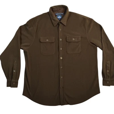 Camisa Antigua Azul Marino Para Hombres XL Marrón Polar Sobrecamisa Abotonada Calce Regular Bolsillo Otoño Foto 1 de 4