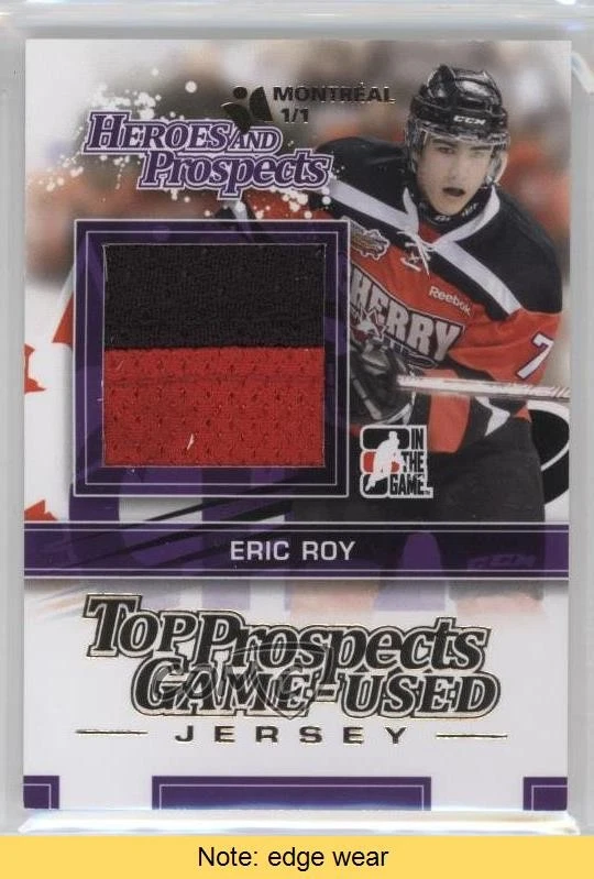 2013-14 ITG Heroes and Prospects Top Game-Used 1/1 Eric Roy #TPM-24 READ 2a8 - Image 1 of 3