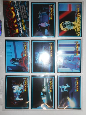 1981 DISNEY TRON CARD & STICKER SET (66/8) + WRAPPER *MINT IN PROTECTIVE PAGES * - Image 1 of 4