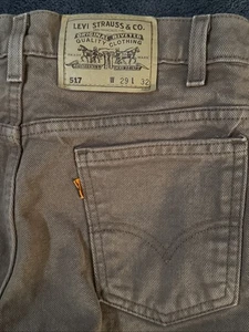 Vintage Levi's 517 Jeans Mens 29x31 Brown USA Made Orange Tab 90s - Picture 1 of 13