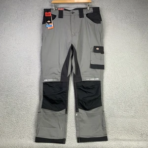Dickies Pants Mens 38x32 Gray Black GDT Premium Flex Workwear Knee Pad Pockets - Picture 1 of 24