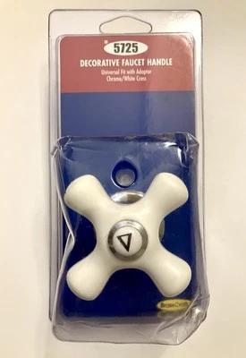 One (1) BrassCraft Decorative Faucet Handle, Chrome/Ceramic Star SH5725 - Image 1 of 3