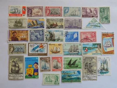 WORLDWIDE Collection of used SAILING VESSEL STAMPS OFF PAPER-11-8-C - Image 1 of 2