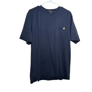 Camiseta Brooks Brothers Para Hombre Grande Azul Marino Manga Corta Cuello Redondo Bolsillo Camiseta - Imagen 1 de 9
