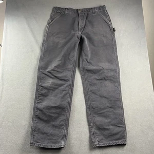 Carhartt Pants Mens 38X34 Gray Flannel Lined Duck Canvas Outdoor Workwear - Picture 1 of 6