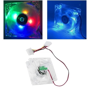 Computer 12V Bürstenloser Lüfter 4 LED 80mm 8025 8cm Computergehäuse - Afbeelding 1 van 8