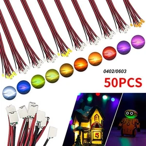 50 Stück SMD LED Modellleuchte 0402 0603 Micro LED vorgelötet Chip verdrahtet 3V Eisenbahn - Bild 1 von 44