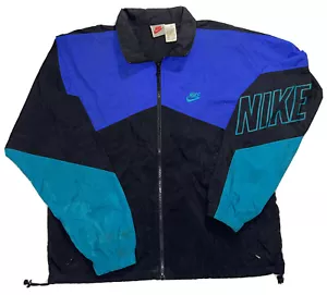 Vintage Nike Grey Tag Windbreaker Grape Purple Teal Black Size M - Picture 1 of 12