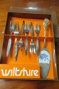 SEVEN Piece Cake SET ~ WILTSHIRE ~ VINTAGE ~ Boxed but Shabby ~ - Picture 1 of 2