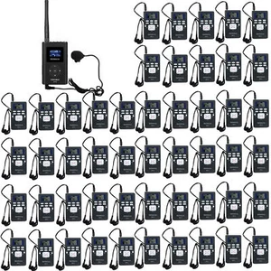Sistema inalámbrico de escucha asistida guía turística transmisor de micrófono 50 receptor reunión - Imagen 1 de 15