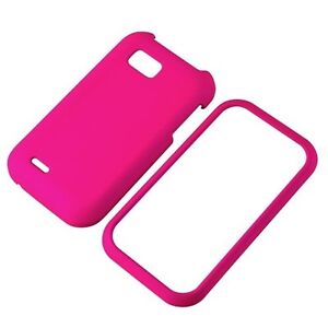 For LG myTouch Q C800 LGC800 Faceplate Snap-on Phone Hard Cover Case - Hot Pink
