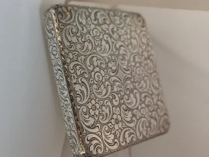 Silberetui in 925er Silber mit Schminkspiegel, 118,8 gr schwer!, TOP - Bild 1 von 5