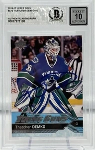 Thatcher Demko Signed 2016-17 UD Young Guns RC #472 BAS Autograph Grade 10 - Picture 1 of 2