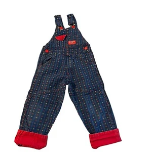 Vintage 90s 80s Oshkosh Vestbak Overalls Tic Tac Toe X O Size 4t - Picture 1 of 10