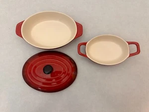 Lot of (3) - Staub France Baking Dishes - Two Dishes and One Cover - Picture 1 of 8