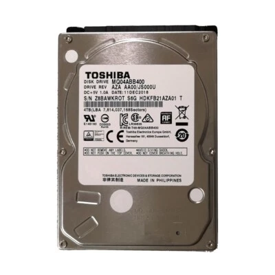 Toshiba 4TB MQ04ABB400 5400RPM 128MB SATA 2.5" Laptop HDD Hard Disk Drive - Image 1 of 4