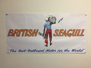 British Seagull Vintage Outboard Motor 2x4ft banner mancave garage shop - Bild 1 von 1