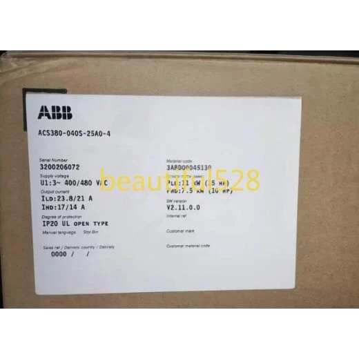 1PC New ABB ACS380-040S-25A0-4 Inverter 11KW 3P Expedited Shipping - Image 1 of 1