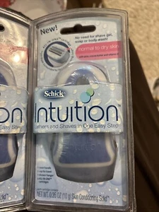 2-Schick INTUITION Normal to Dry Skin Razor Aloe Cocoa Butter Triple Razor - New - Picture 1 of 5
