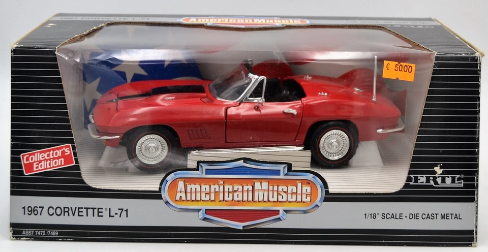 DIE CAST " 1967 CORVETTE L 71 " AMERICAN MUSCLE ERTLE 1/18 (ASST 7472/7489) - Immagine 1 di 1