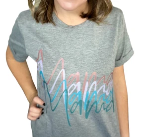 Gray Mama GRAPHIC T-SHIRT Short Sleeve T Shirt Tees For Women Mothers Day Gift - Picture 1 of 4