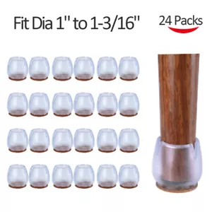 32Pcs Clear Chair Leg Floor Protectors for Hardwood Floor Fits All Shape Chair - Picture 1 of 14
