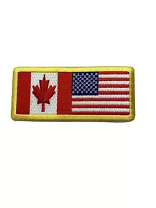 USA CANADA BANDIERA RICAMATA FERRO SU TOPPA**SPEDIZIONE GRATUITA** - Foto 1 di 1