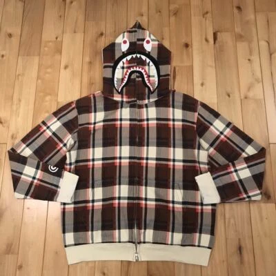 NFS limited Check Shark full zip hoodie NIGO BAPE A Bathing Ape Size M - Image 1 of 4