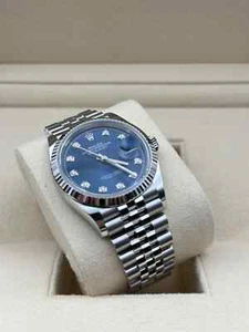 Rolex Datejust 126234 Stainless Jubilee 36mm Blue Dial Diamond Markers Watch - Picture 1 of 5
