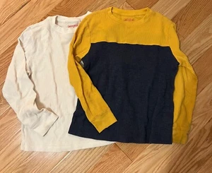 Set of 2 cat and jack boys waffle knit long sleeve size s 6/7 - Picture 1 of 1