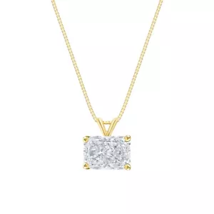 IGI F/VS 1,5 Ct Radiant Cut Lab Grown Diamond East-West Collier 14K Gelbgold - Bild 1 von 2