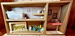 Handgefertigte Miniatur detaillierte Bauernhaus Diorama Regal Dekor - Bild 1 von 14