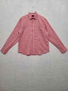 Untuckit 100% Linen Wrinkle Resistant Men's Classic Fit Santo Red Shirt Size M - Picture 1 of 10