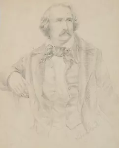 Ludwig Cicogna (1803-1881), 1856 circa, matita romanticismo sconosciuto (XIX secolo) - Foto 1 di 4