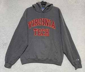 Felpa con cappuccio Champion Virginia Tech Hokies uomo grande ricamata cucita - Foto 1 di 7