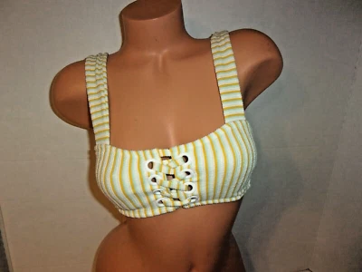 Xhilaration lace up bikini top stripes medium - Image 1 of 3