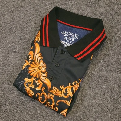 Polo Elite Para Hombre XL Negro Barroco Lobo Gráfico Rojo Azul Ojos Estilo Gótico Foto 1 de 4