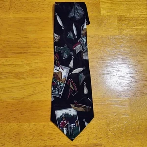 Vintage Cassoni Men's Necktie Colorful Fishing Design Great Christmas Gift  - Picture 1 of 5