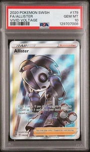 Pokemon Vivid Voltage 2020 # 179 Full Art Allister PSA 10 carte GIOCO PERFETTO COME NUOVO! - Foto 1 di 2